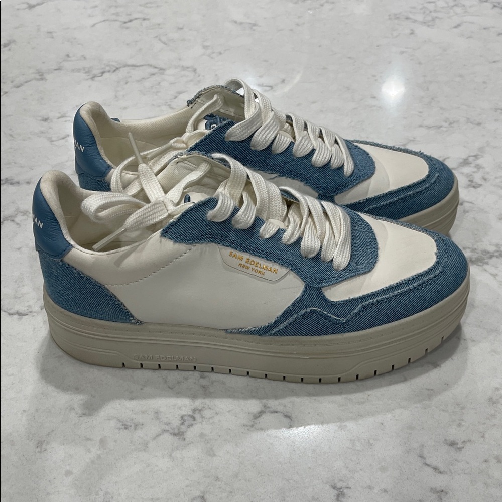 Sam Edelman Denim and Cream Sneakers - Picture 5 of 6